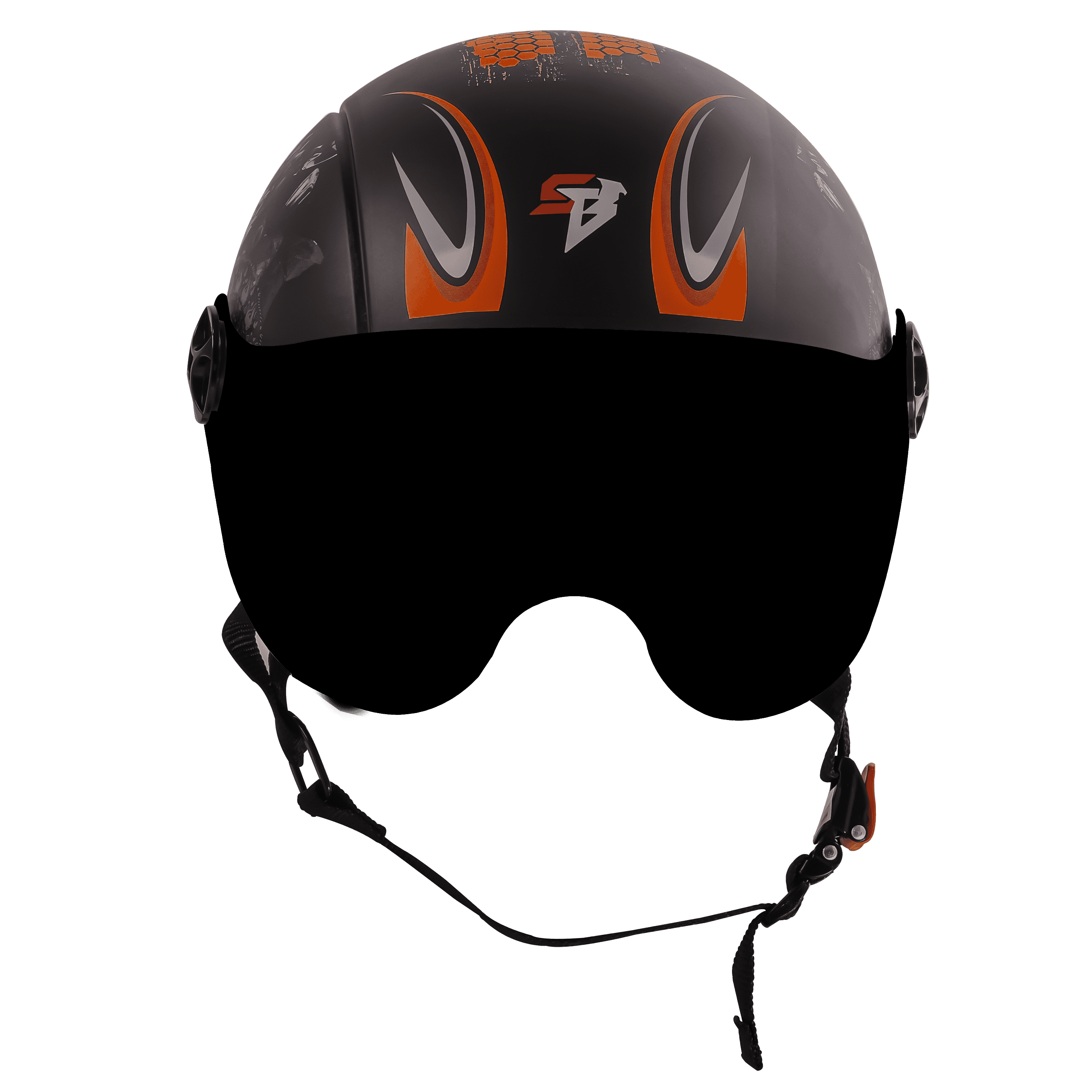 SBH-16 MEGATRON GLOSSY BLACK WITH ORANGE